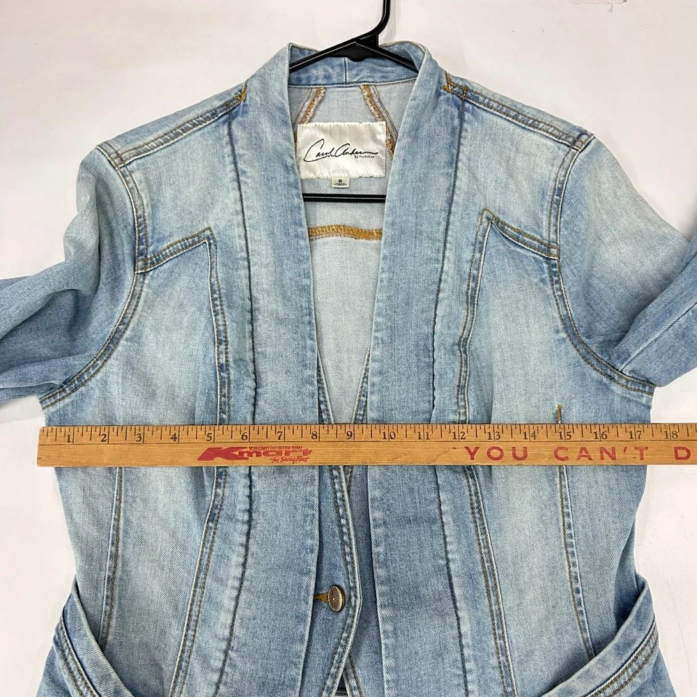 Light Wash Denim Blazer Jacket Small Tailored Preppy Western Americana Coastal